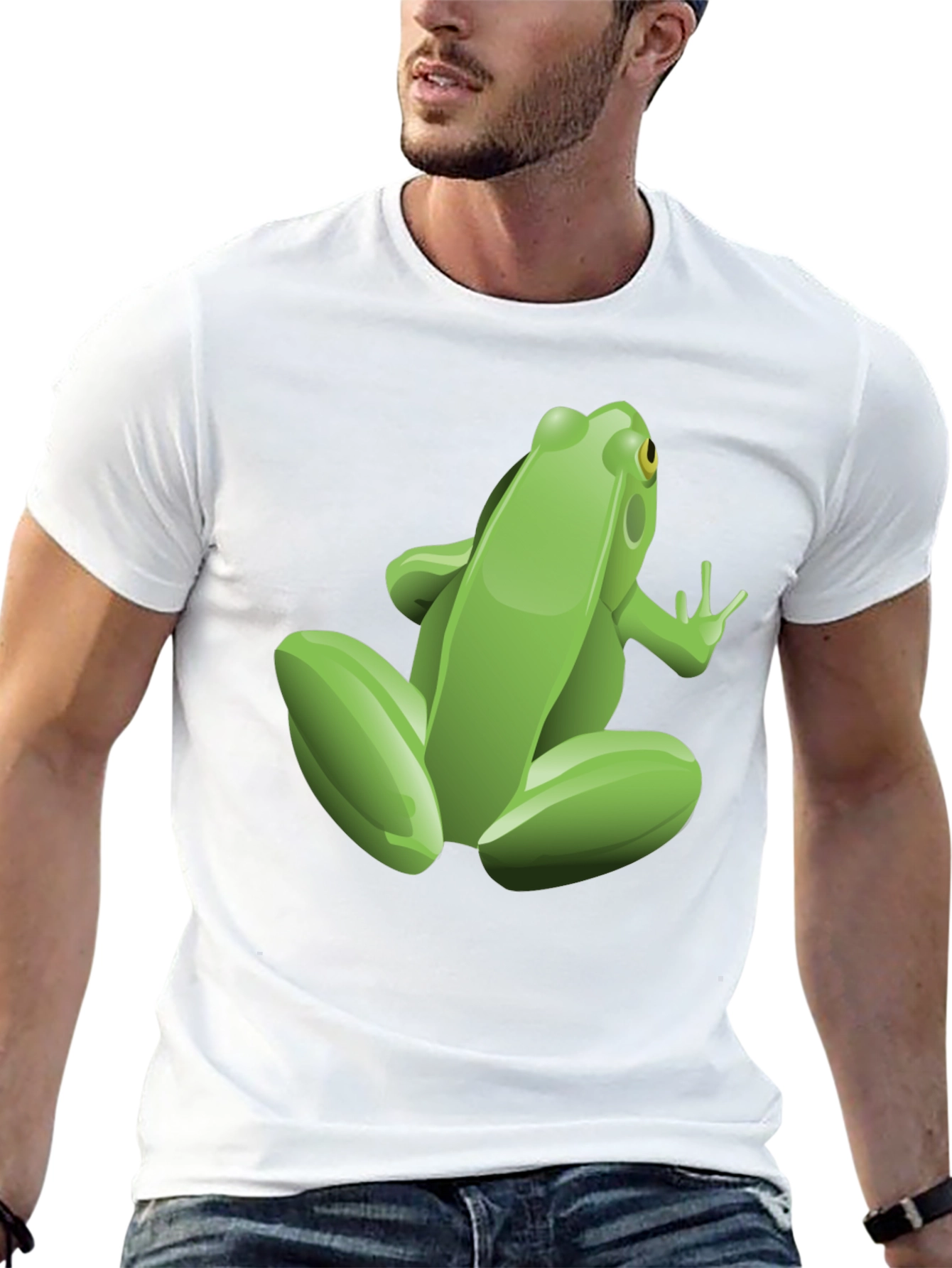 Frog Graphic Tee - Black Cotton T-Shirt