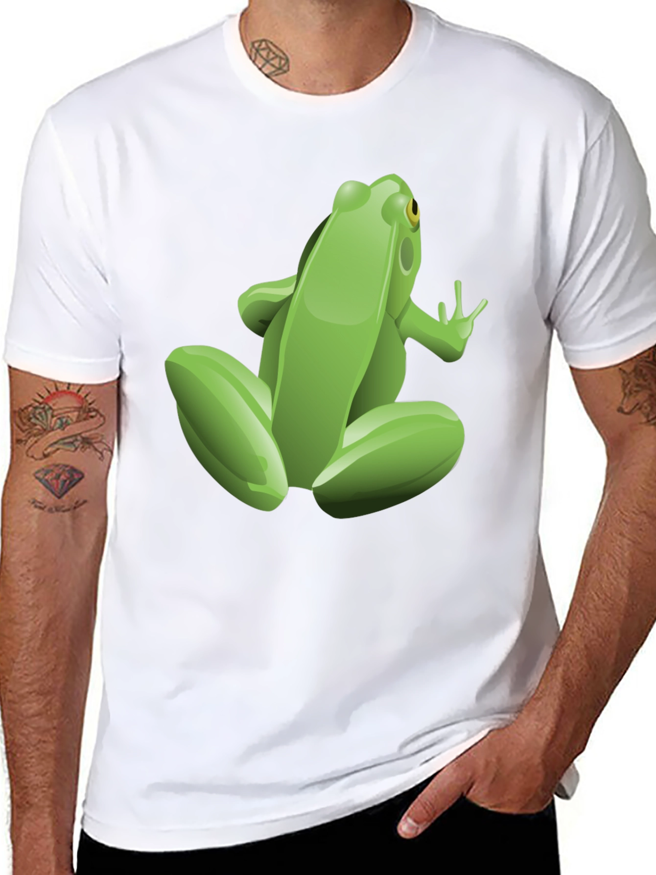 Frog Graphic Tee - Black Cotton T-Shirt