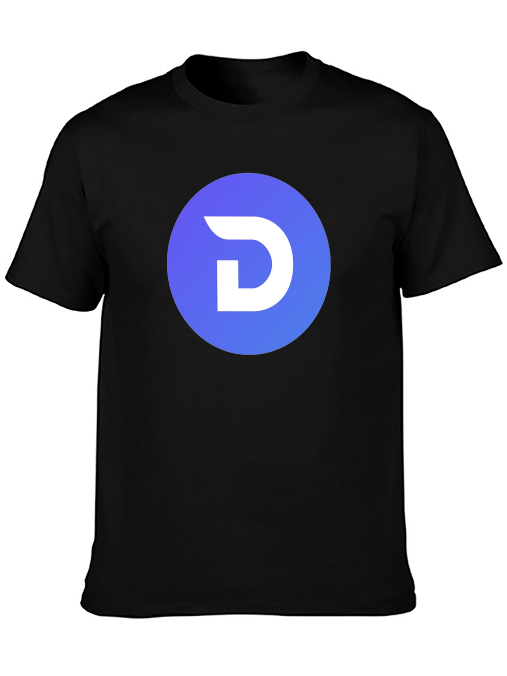 Modern Black T-Shirt with Blue Circle D Logo