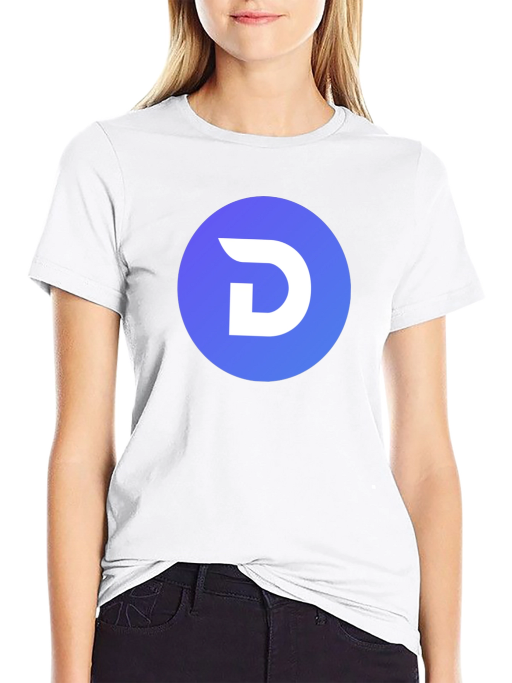 Modern Black T-Shirt with Blue Circle D Logo