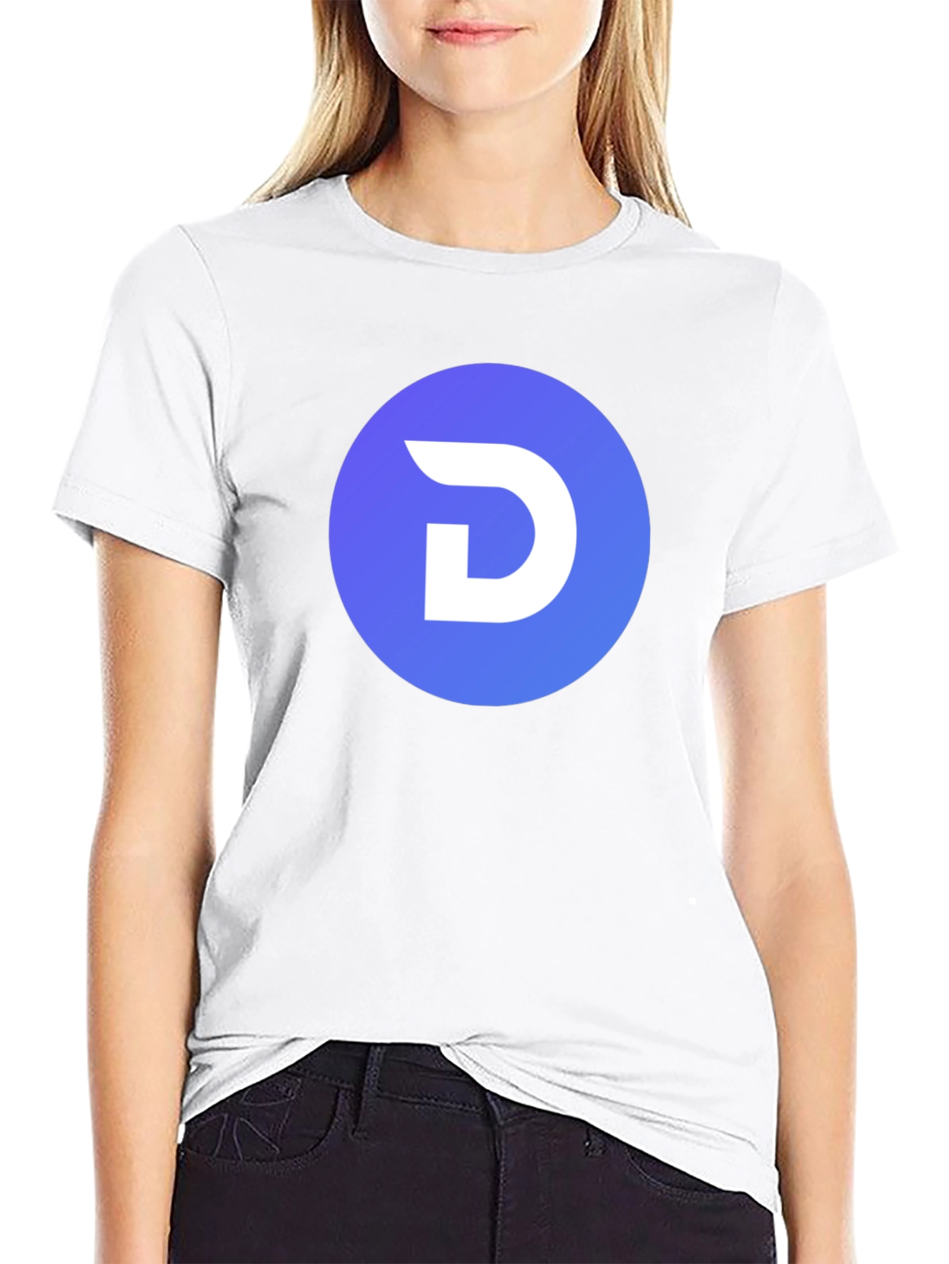 Modern Black T-Shirt with Blue Circle D Logo