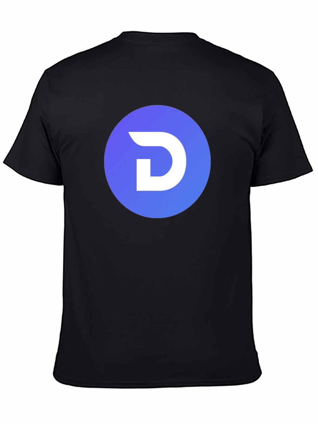 Modern Black T-Shirt with Blue Circle D Logo