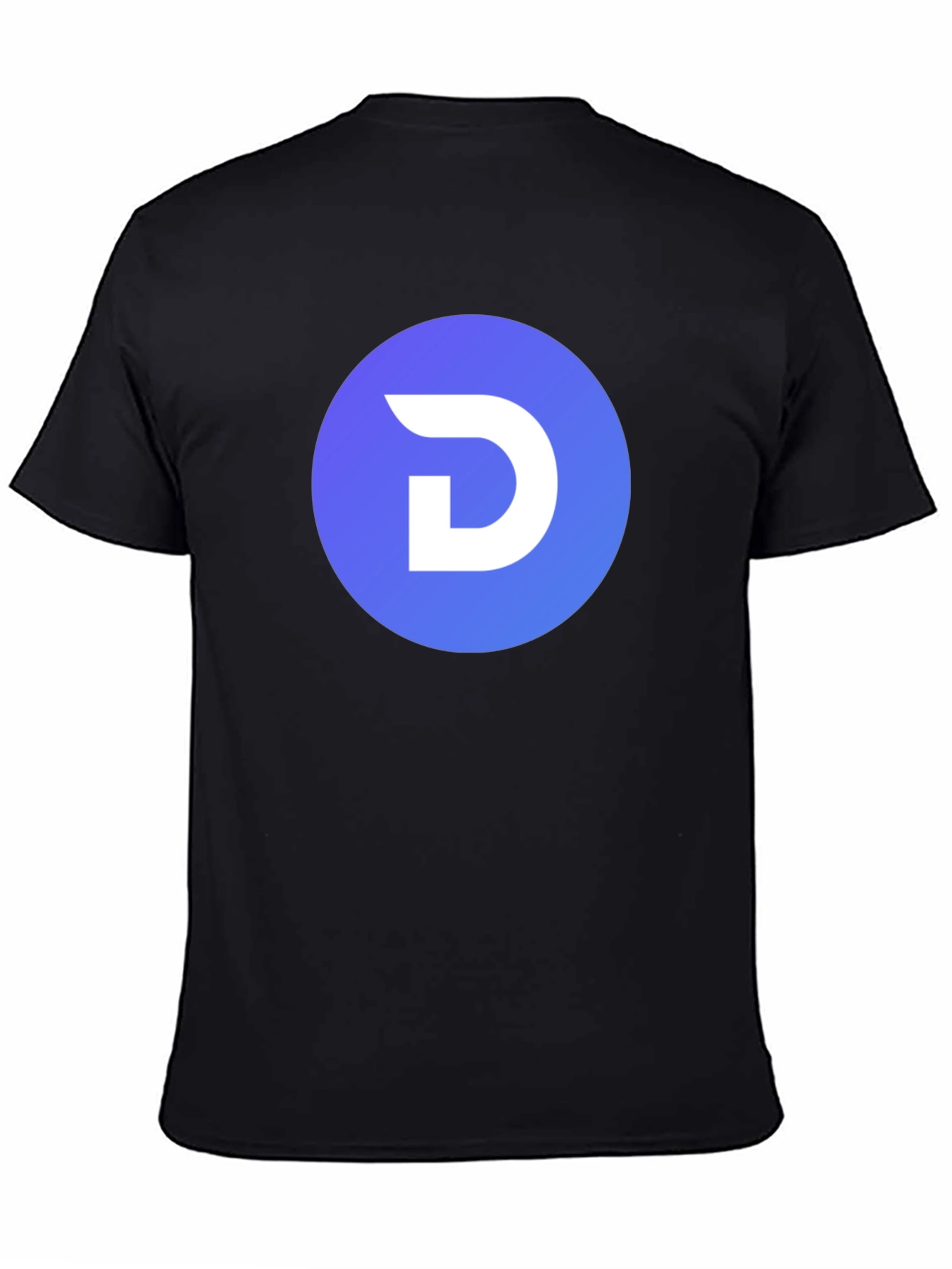 Modern Black T-Shirt with Blue Circle D Logo