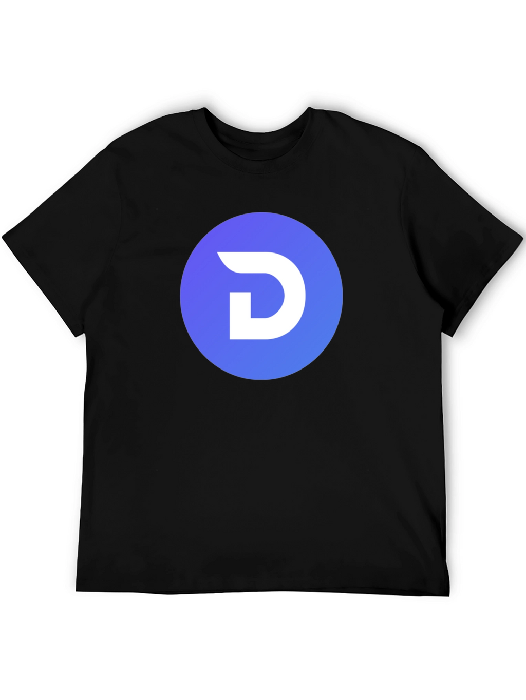Modern Black T-Shirt with Blue Circle D Logo