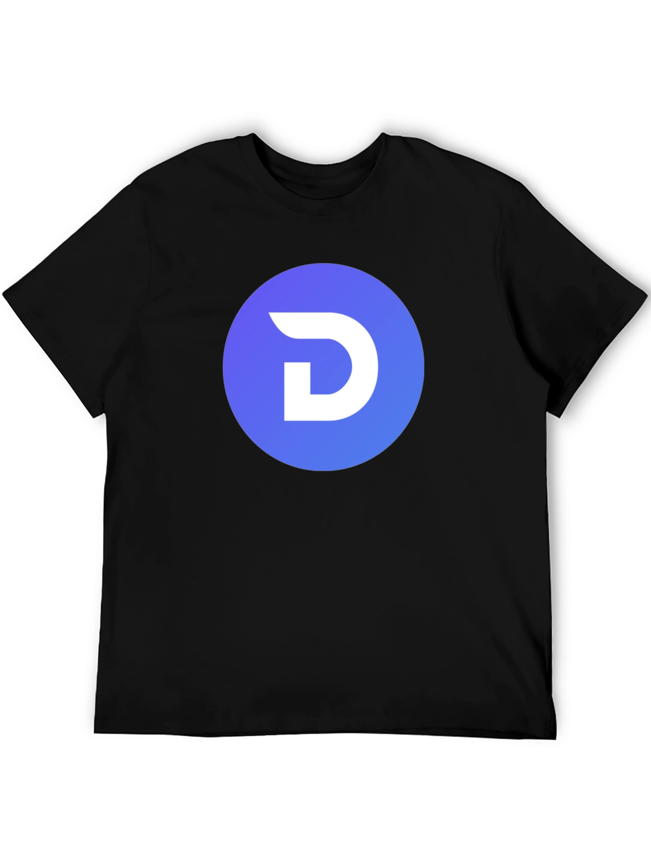 Modern Black T-Shirt with Blue Circle D Logo