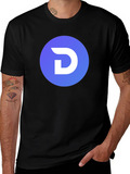Modern Black T-Shirt with Blue Circle D Logo