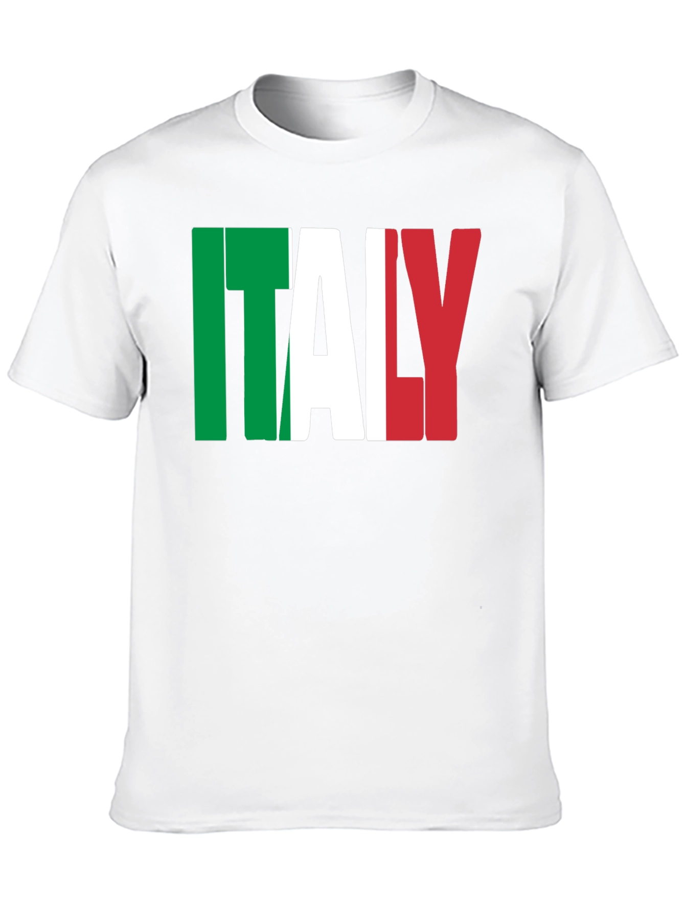 Italy Flag Graphic Print Black T-Shirt