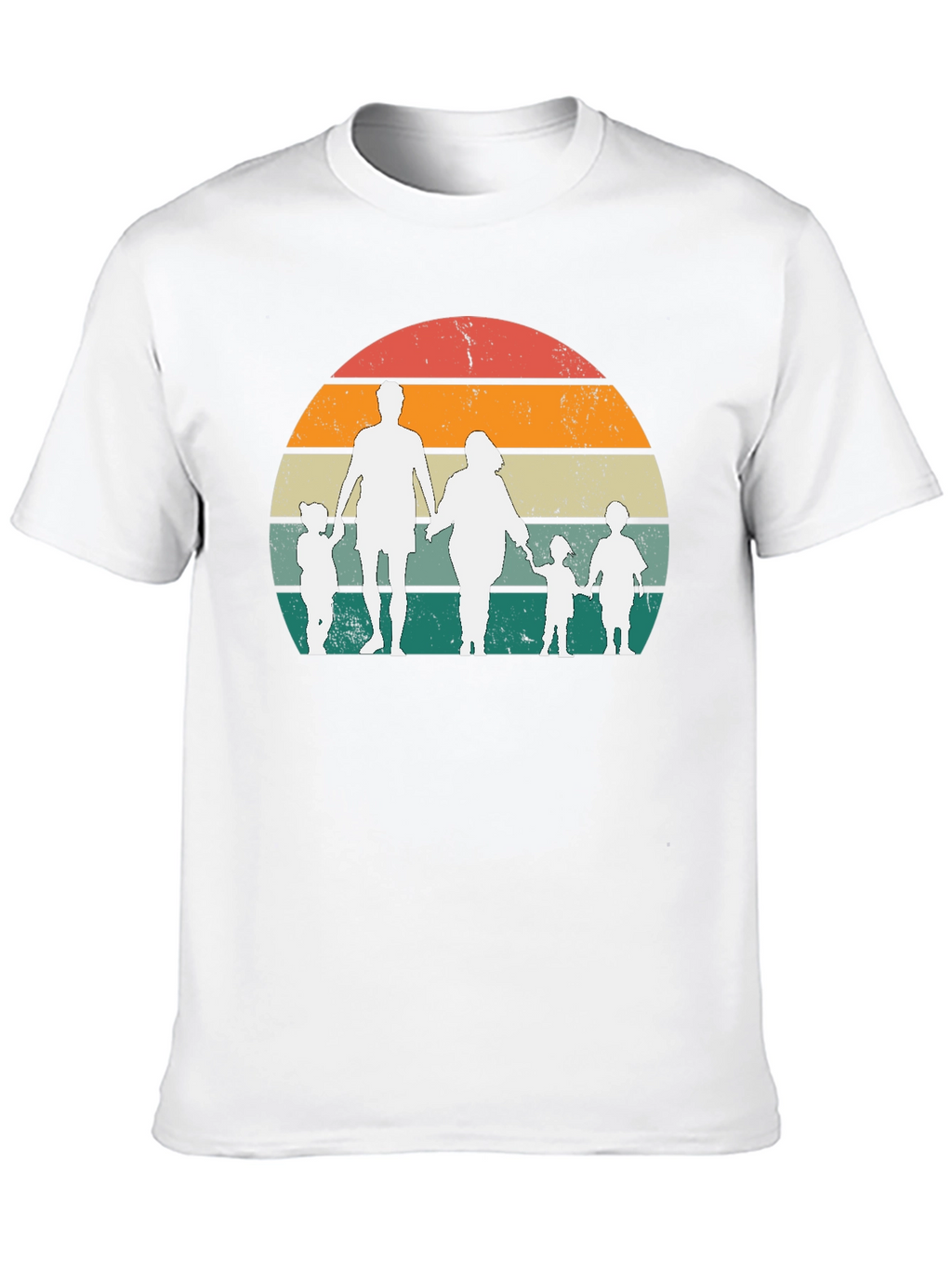 Retro Family Sunset Graphic Tee - Black