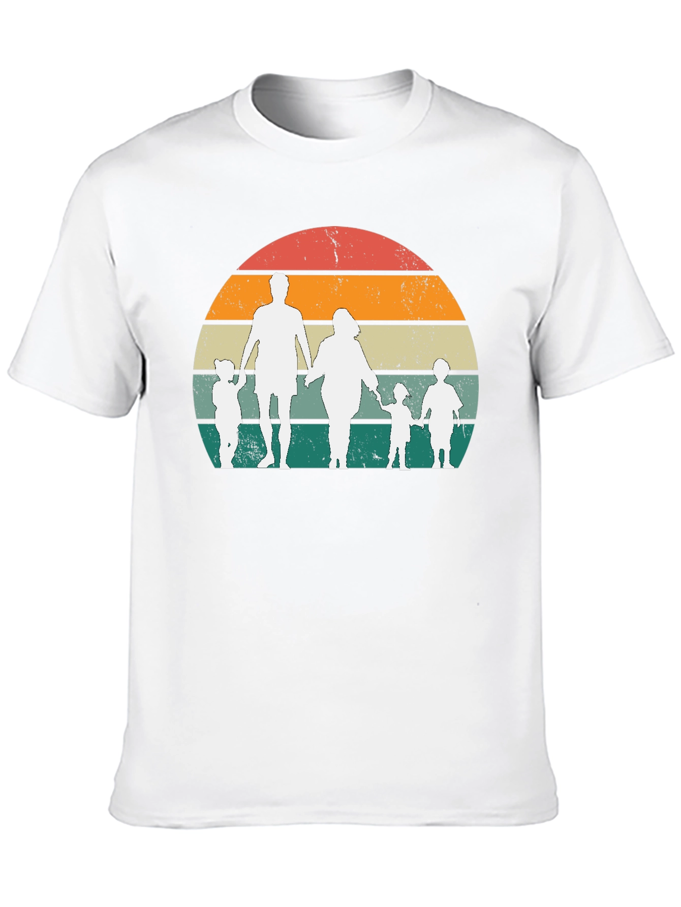 Retro Family Sunset Graphic Tee - Black