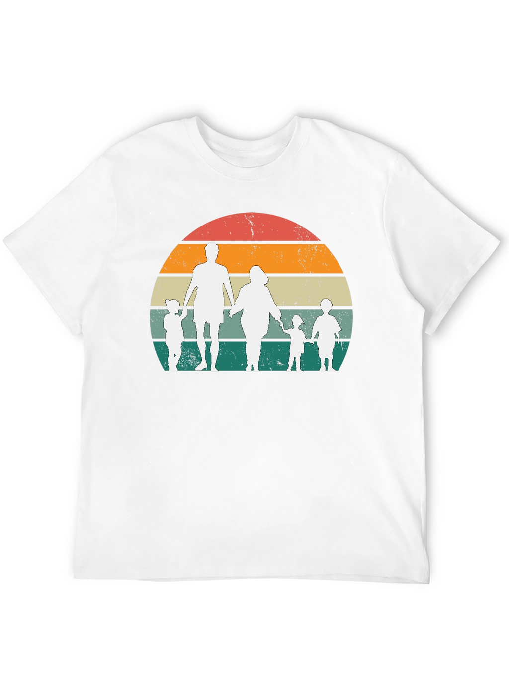 Retro Family Sunset Graphic Tee - Black