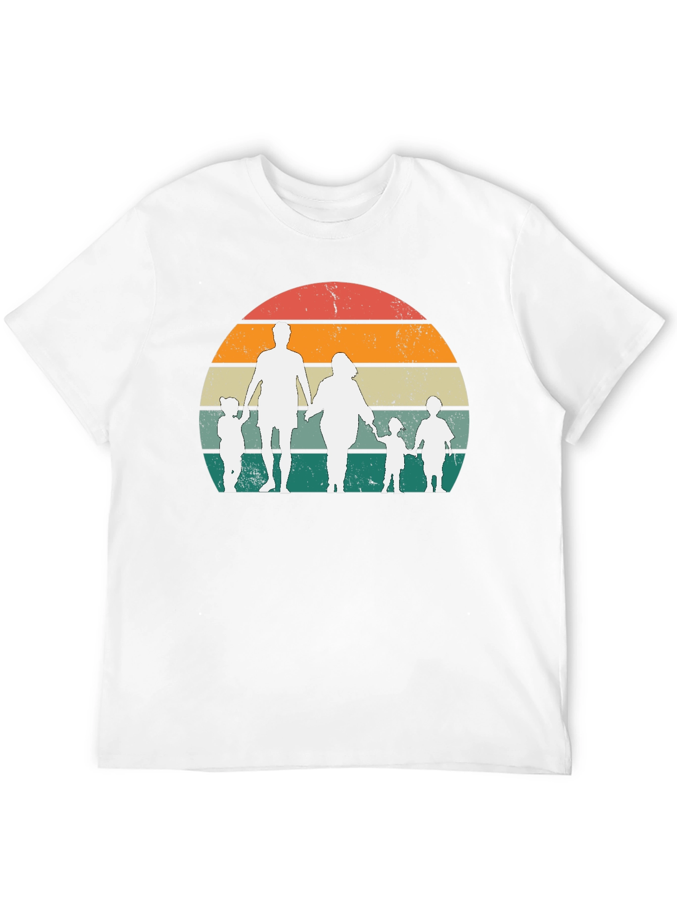 Retro Family Sunset Graphic Tee - Black