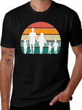 Retro Family Sunset Graphic Tee - Black