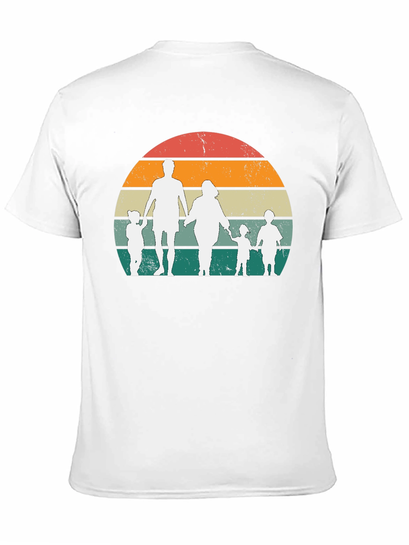 Retro Family Sunset Graphic Tee - Black