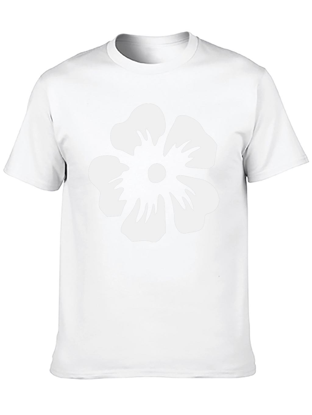 Floral Graphic Tee - White Flower on Black