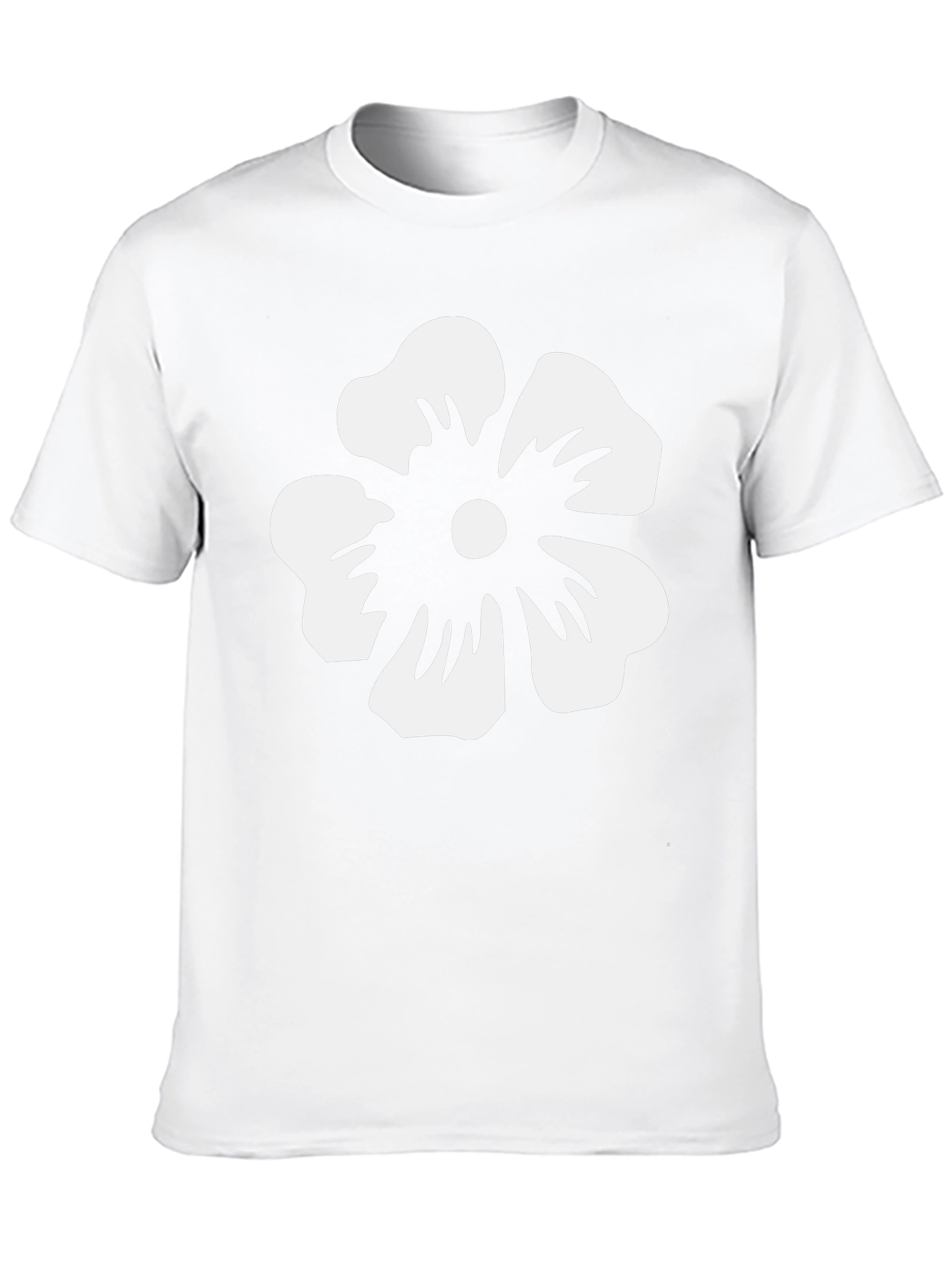 Floral Graphic Tee - White Flower on Black