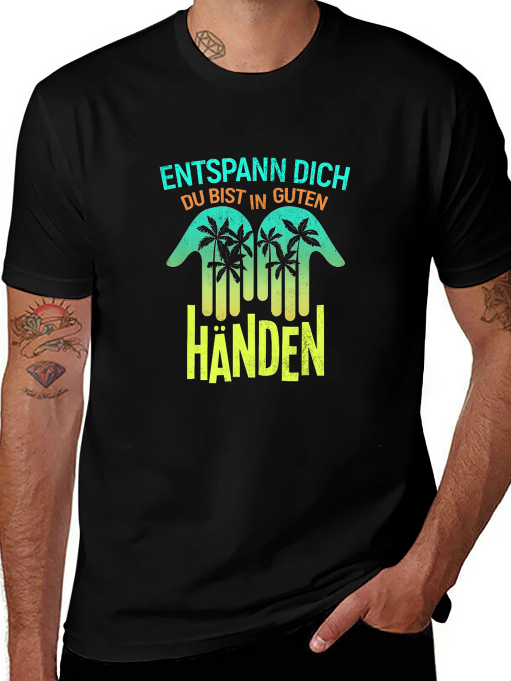 Entspann Dich Black T-Shirt - Relax in Good Hands