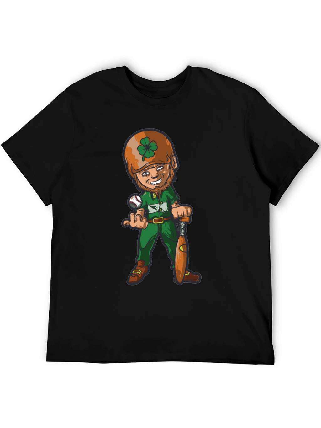 Funny Baseball Leprechaun Graphic Tee