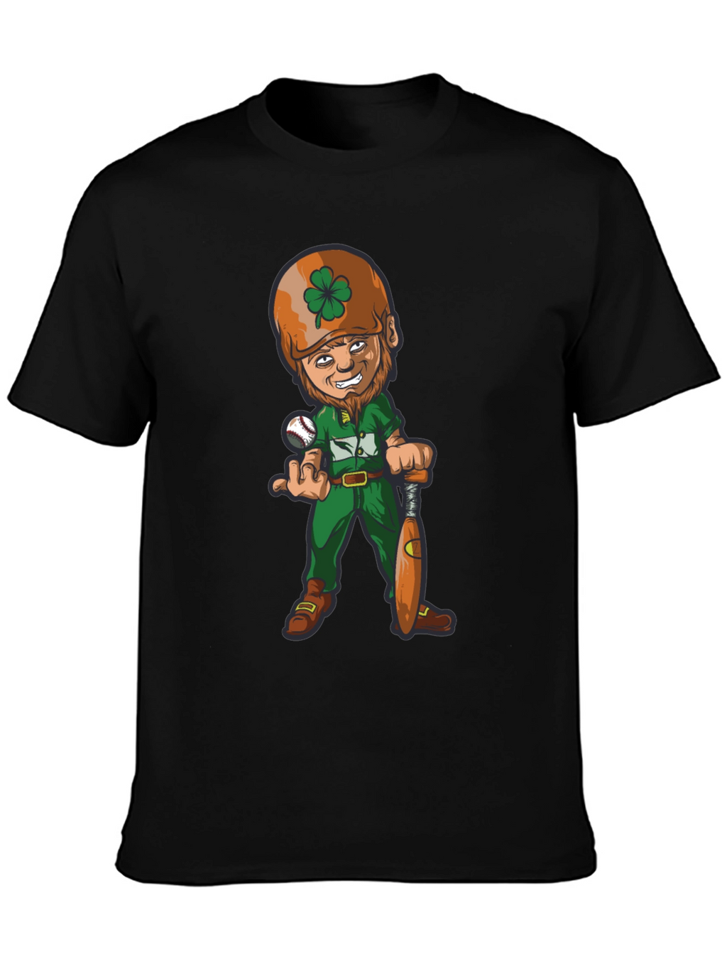 Funny Baseball Leprechaun Graphic Tee