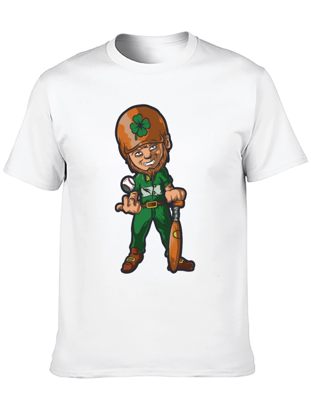 Funny Baseball Leprechaun Graphic Tee