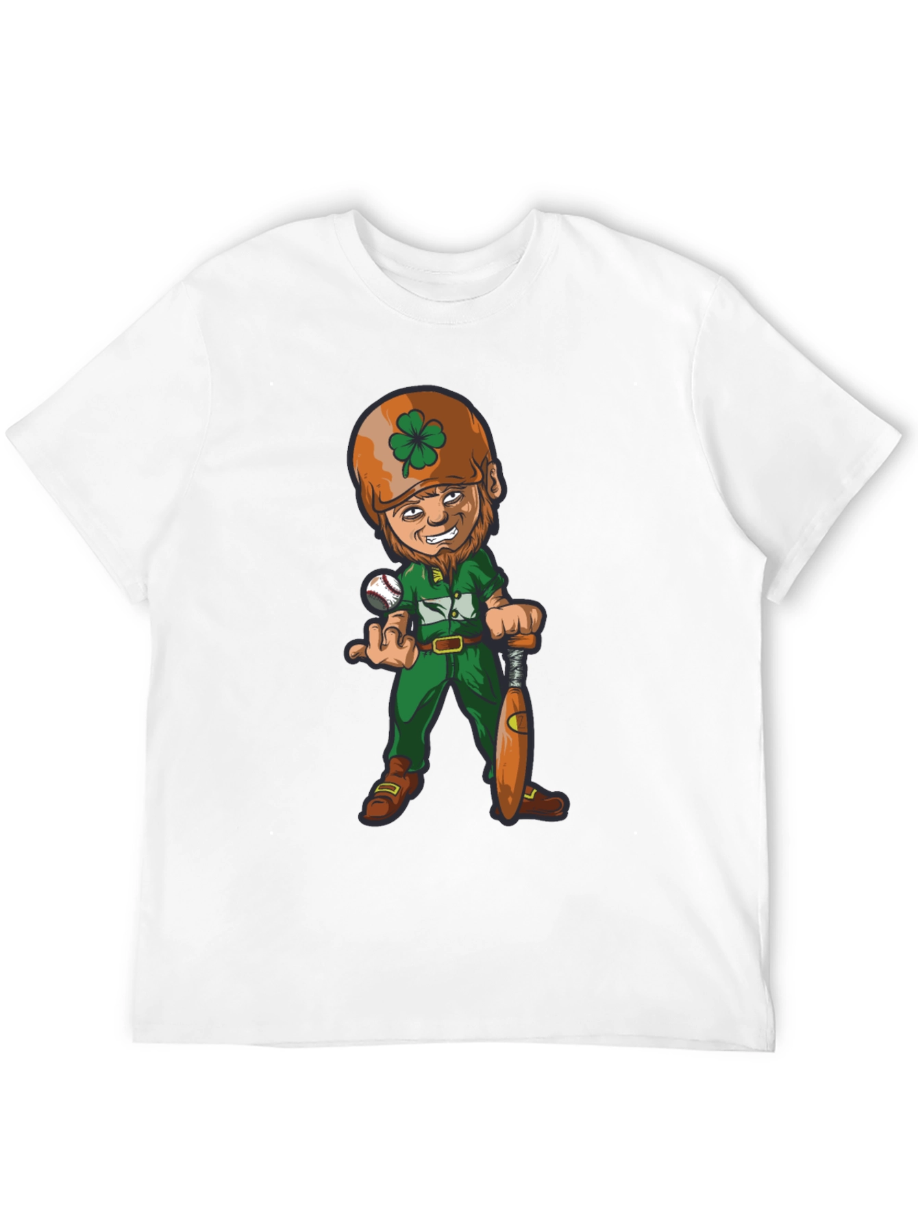 Funny Baseball Leprechaun Graphic Tee