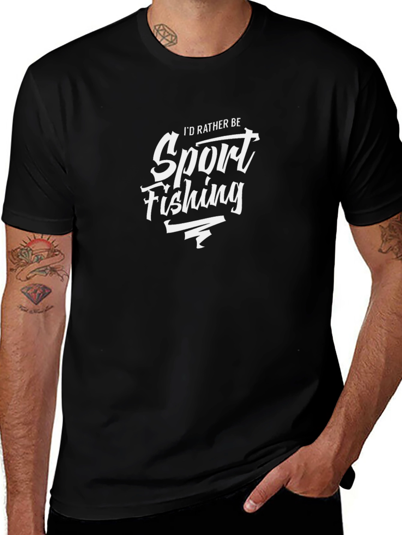 Sport Fishing T-Shirt - Mens Black Tee