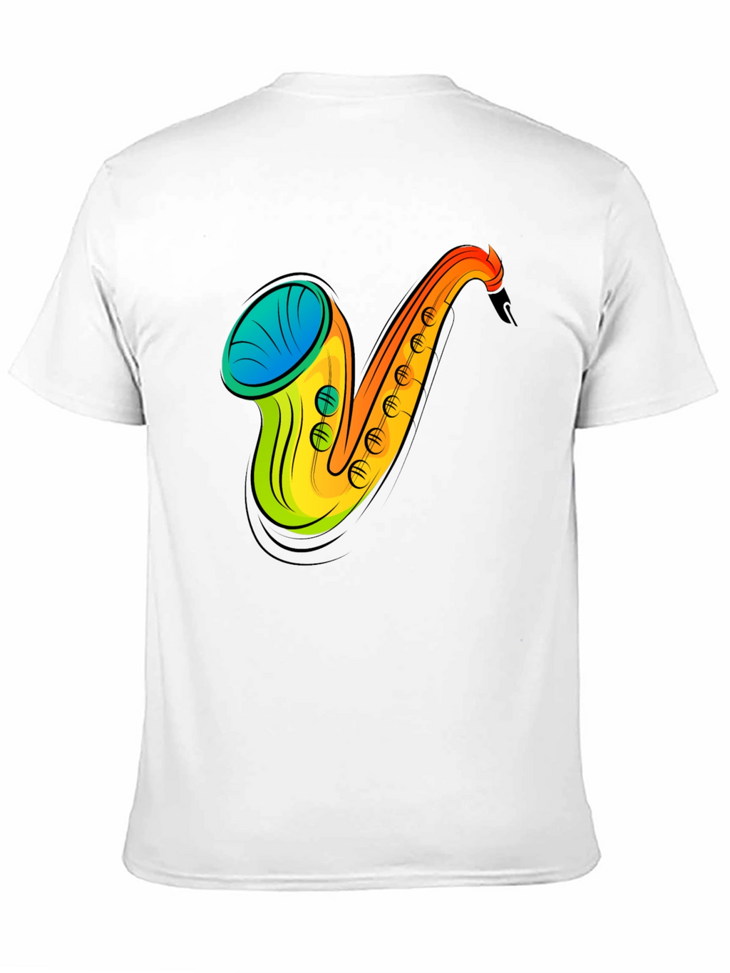 Saxophone Graphic Print Black T-Shirt