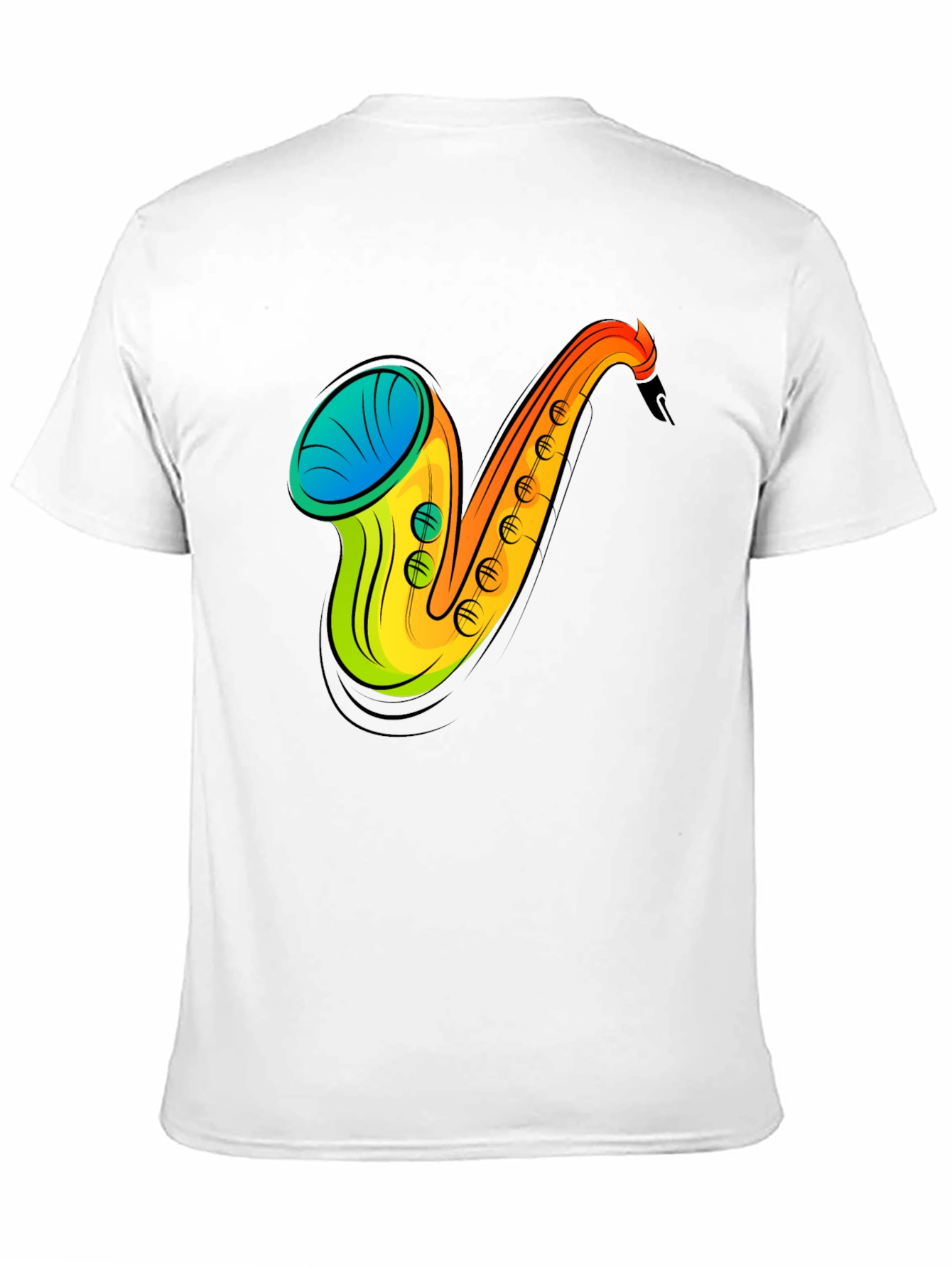 Saxophone Graphic Print Black T-Shirt