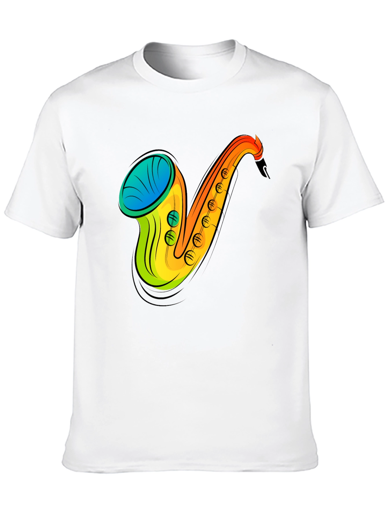 Saxophone Graphic Print Black T-Shirt