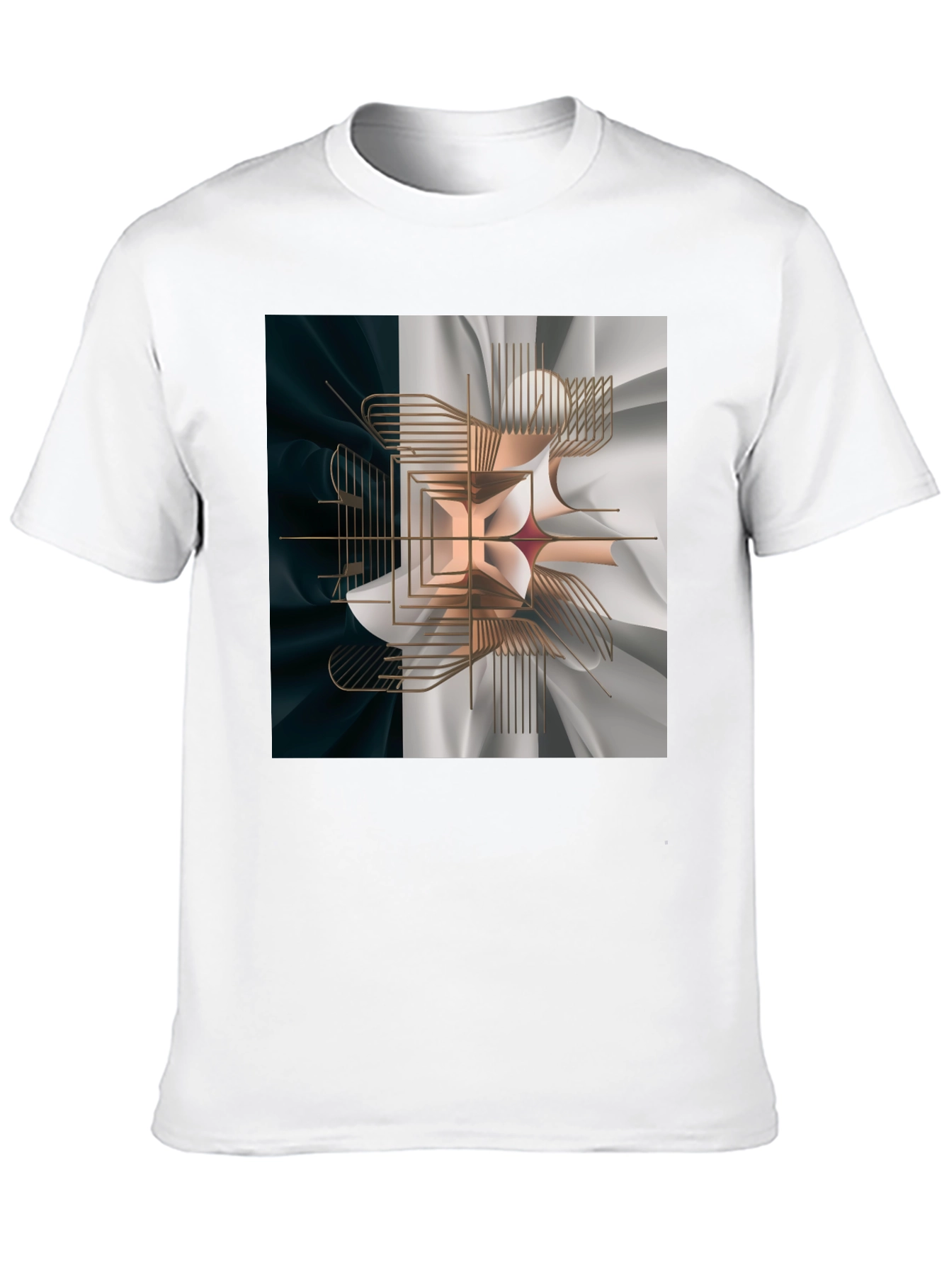 Abstract Geometric Graphic Print Black T-Shirt