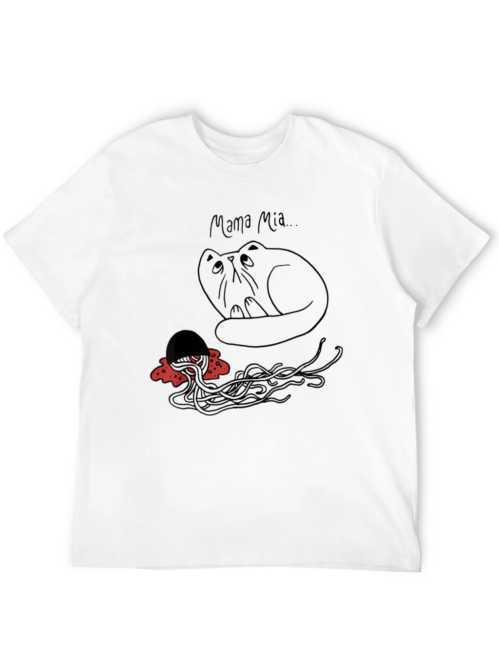 Mama Mia Cat & Spaghetti Graphic T-Shirt