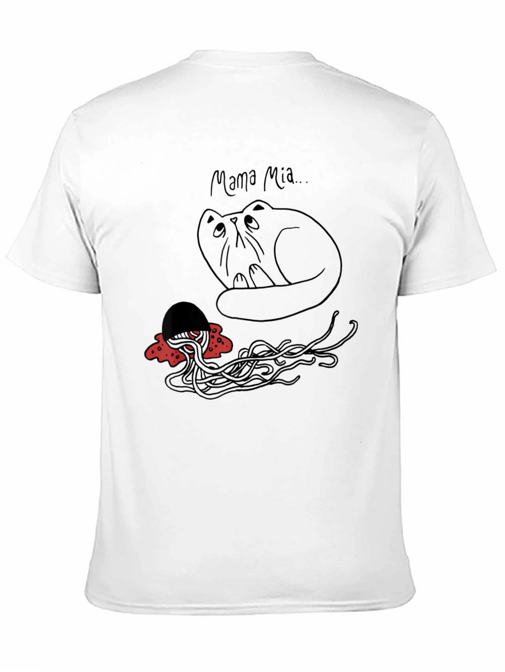 Mama Mia Cat & Spaghetti Graphic T-Shirt