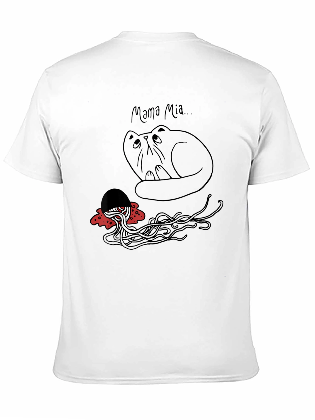 Mama Mia Cat & Spaghetti Graphic T-Shirt