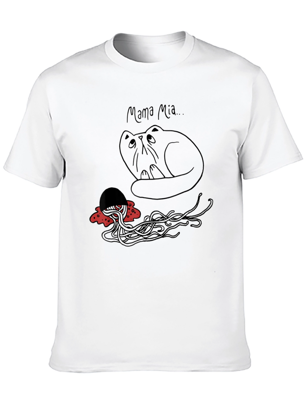 Mama Mia Cat & Spaghetti Graphic T-Shirt