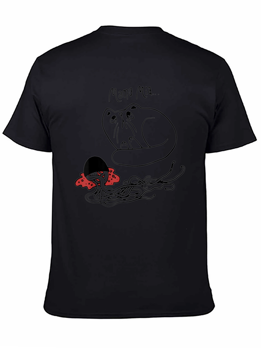 Mama Mia Cat & Spaghetti Graphic T-Shirt