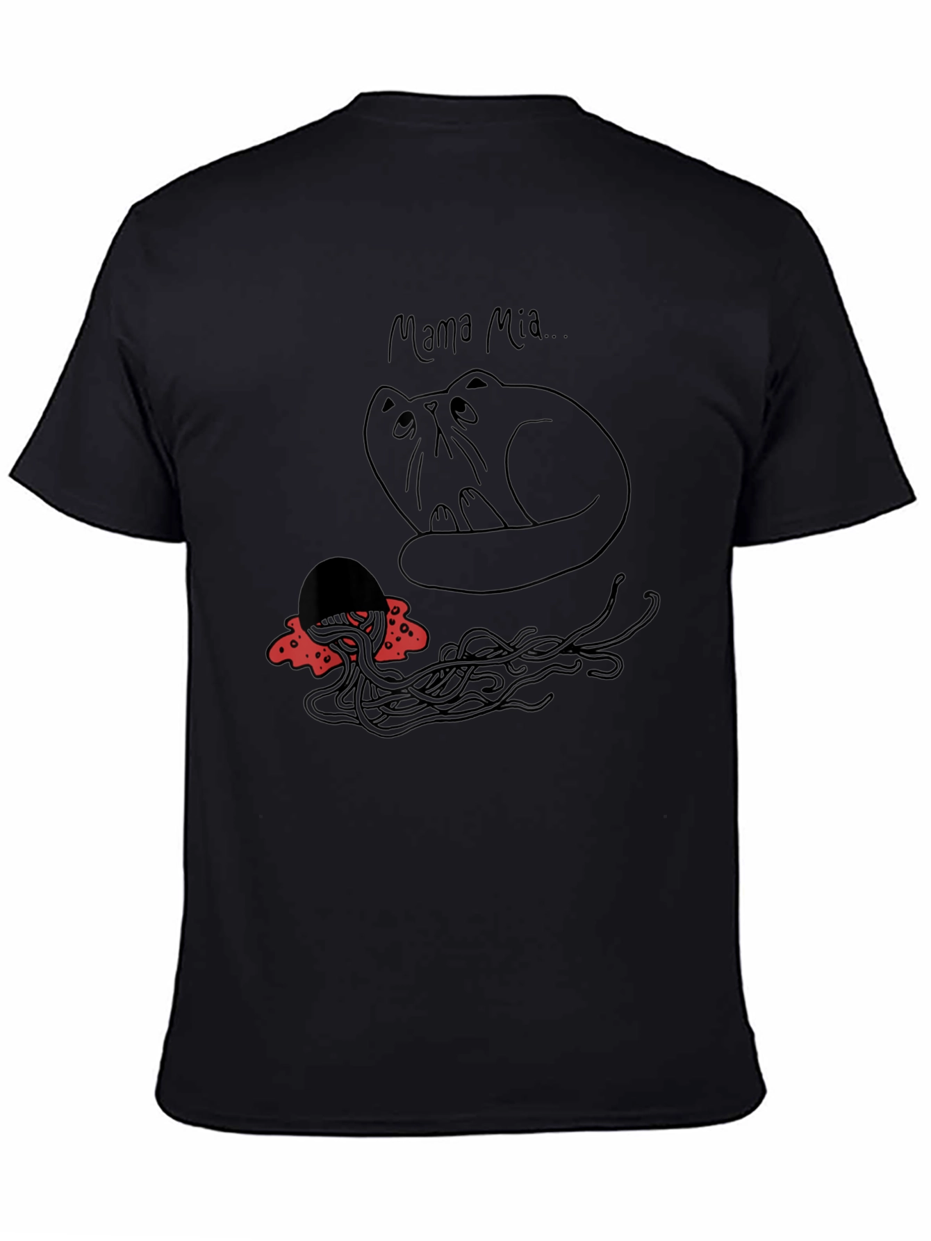 Mama Mia Cat & Spaghetti Graphic T-Shirt