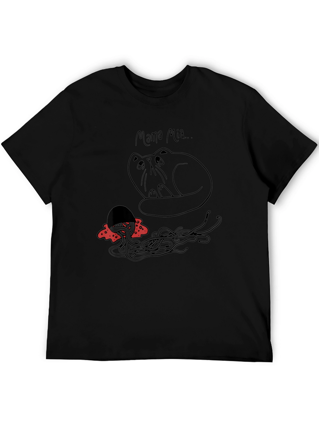 Mama Mia Cat & Spaghetti Graphic T-Shirt