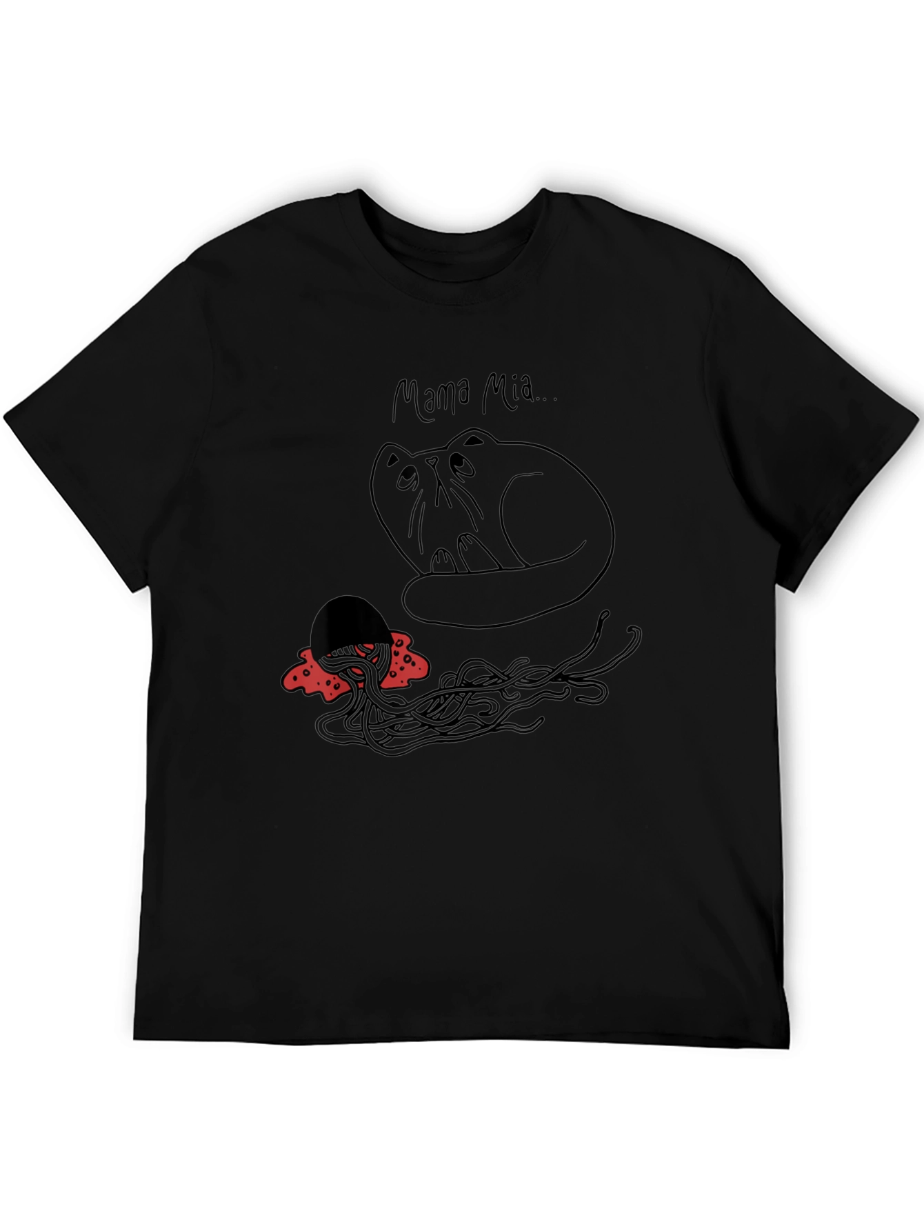 Mama Mia Cat & Spaghetti Graphic T-Shirt