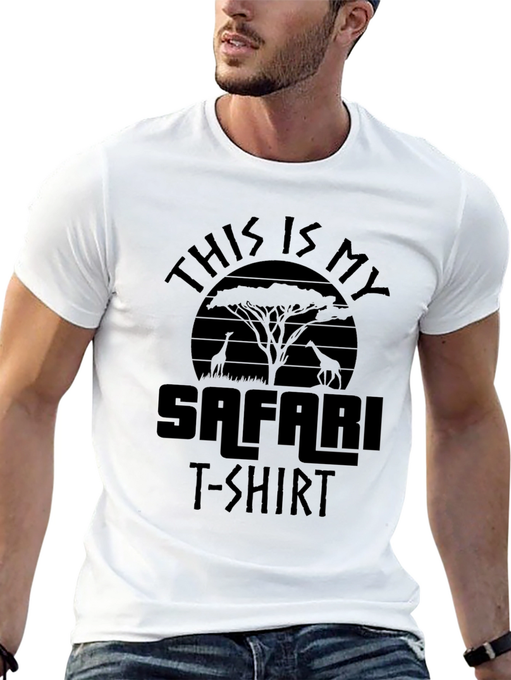 Safari T-Shirt: Black Animal Print Tee