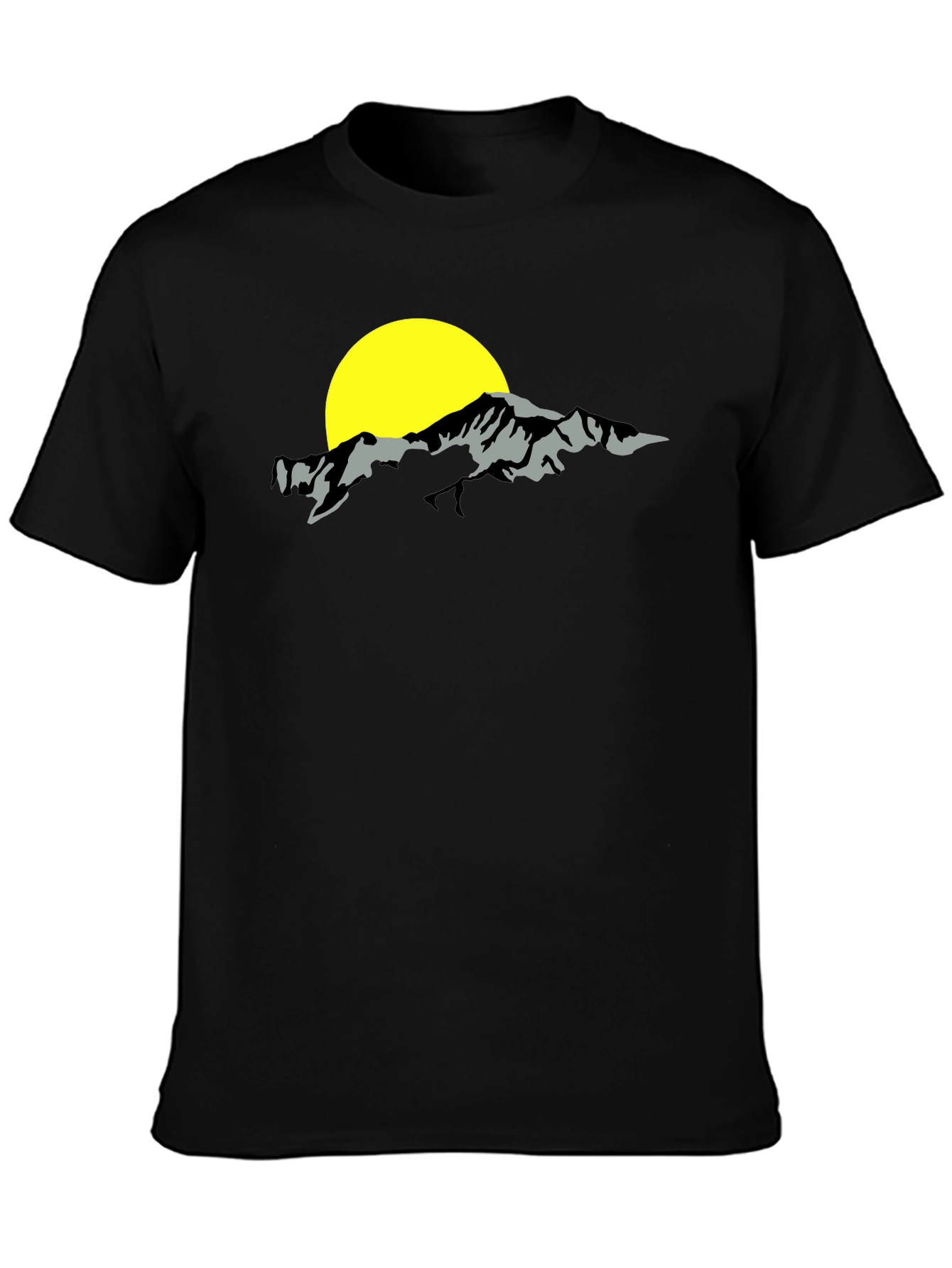 Mountain & Sun Graphic Black T-Shirt