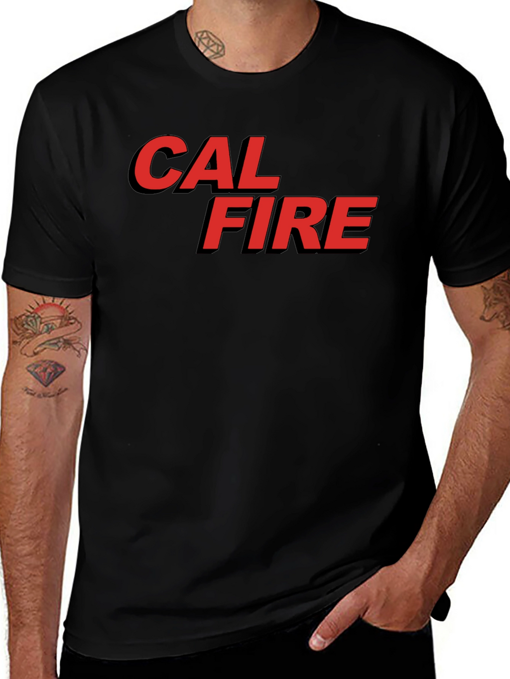 Cal Fire Graphic Tee - Bold Red Design