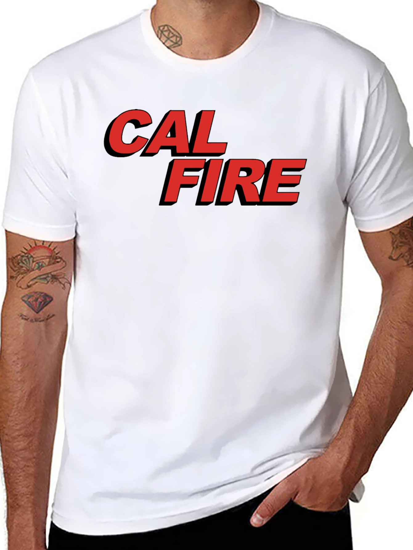 Cal Fire Graphic Tee - Bold Red Design