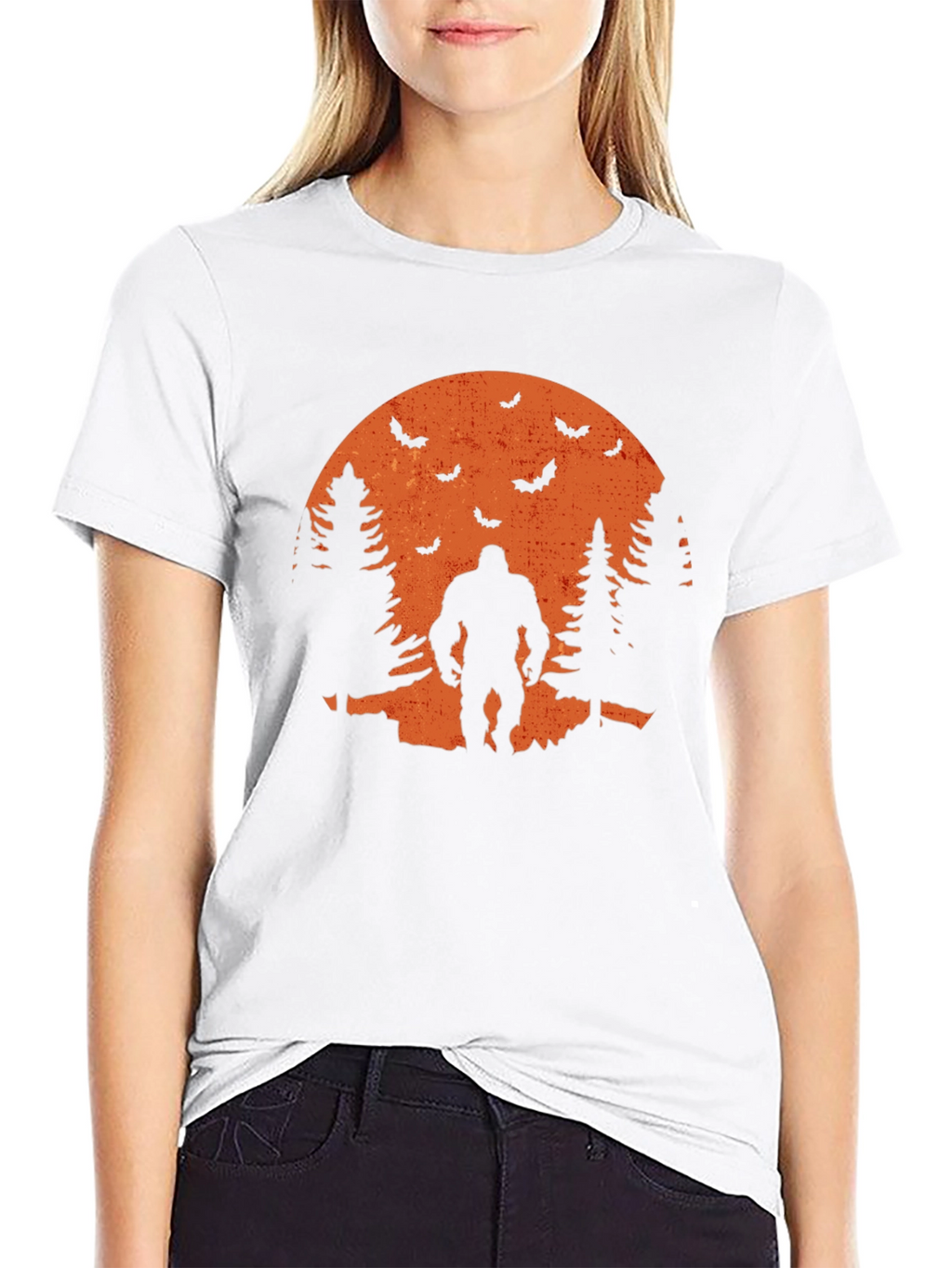 Bigfoot Halloween T-Shirt - Spooky Sasquatch Design