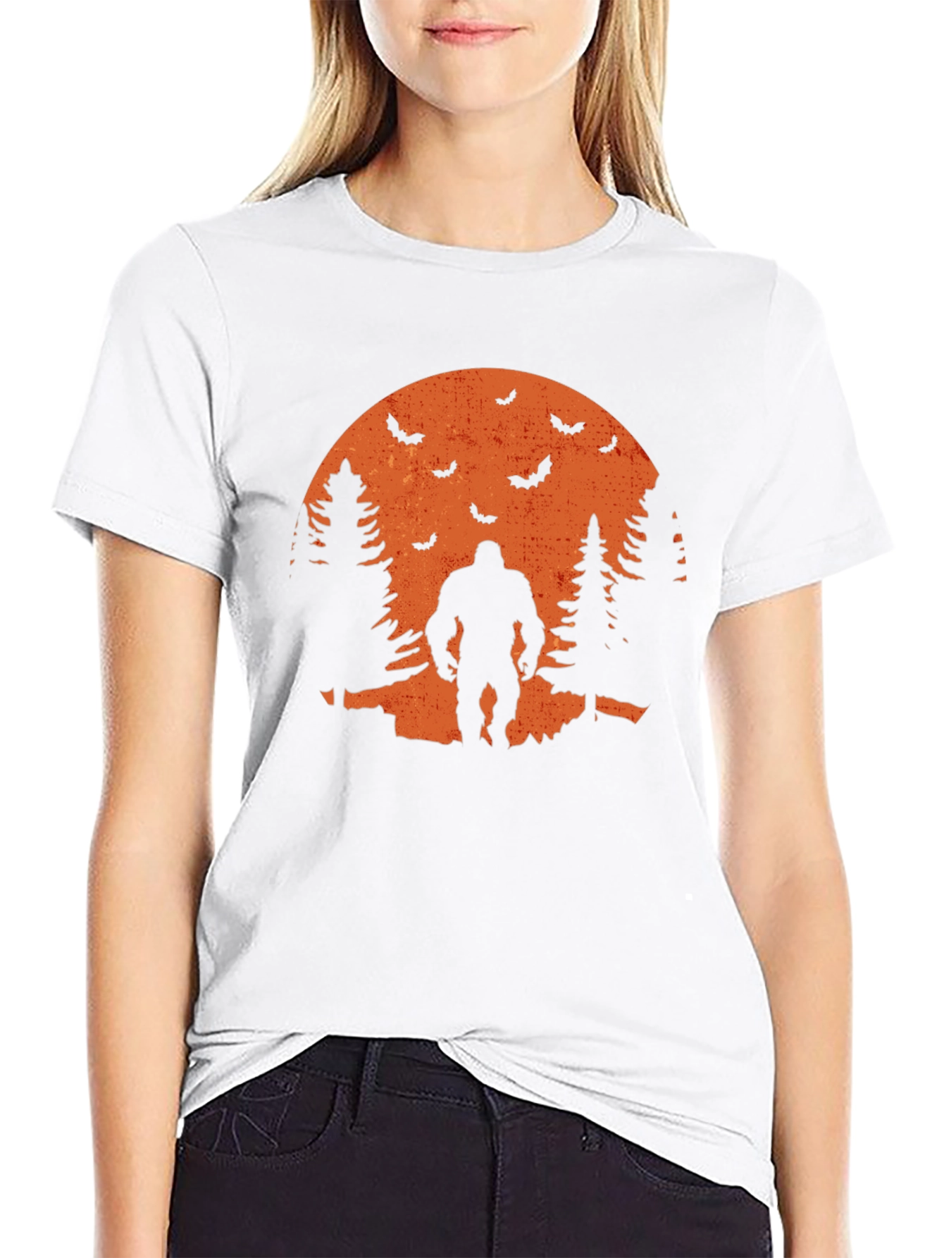 Bigfoot Halloween T-Shirt - Spooky Sasquatch Design