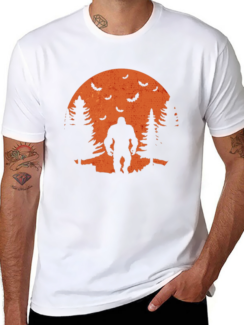 Bigfoot Halloween T-Shirt - Spooky Sasquatch Design