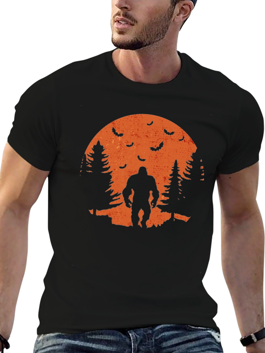Bigfoot Halloween T-Shirt - Spooky Sasquatch Design
