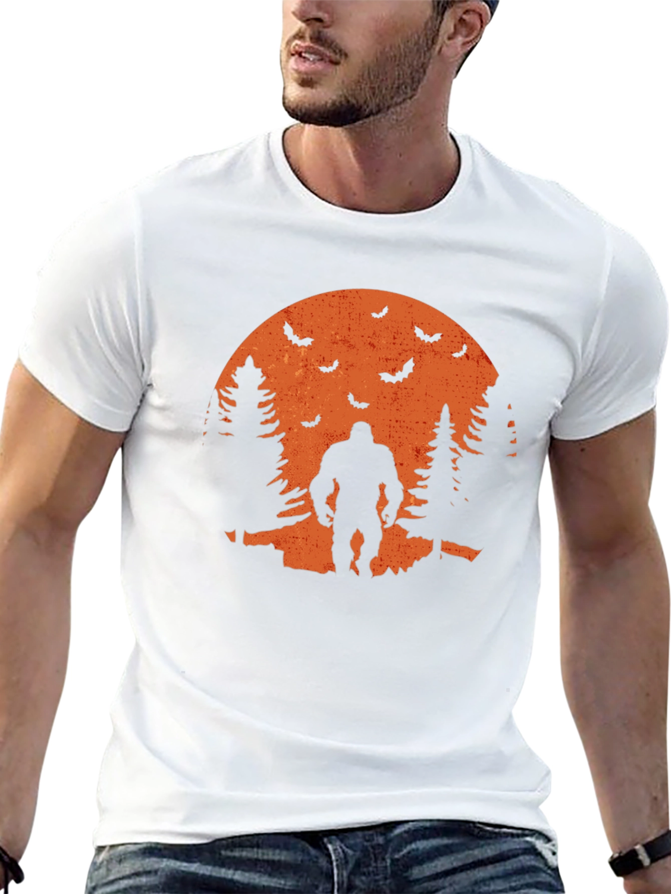 Bigfoot Halloween T-Shirt - Spooky Sasquatch Design