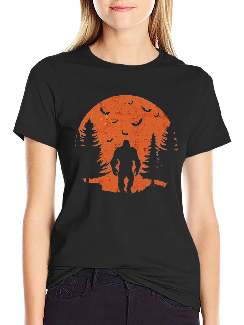Bigfoot Halloween T-Shirt - Spooky Sasquatch Design