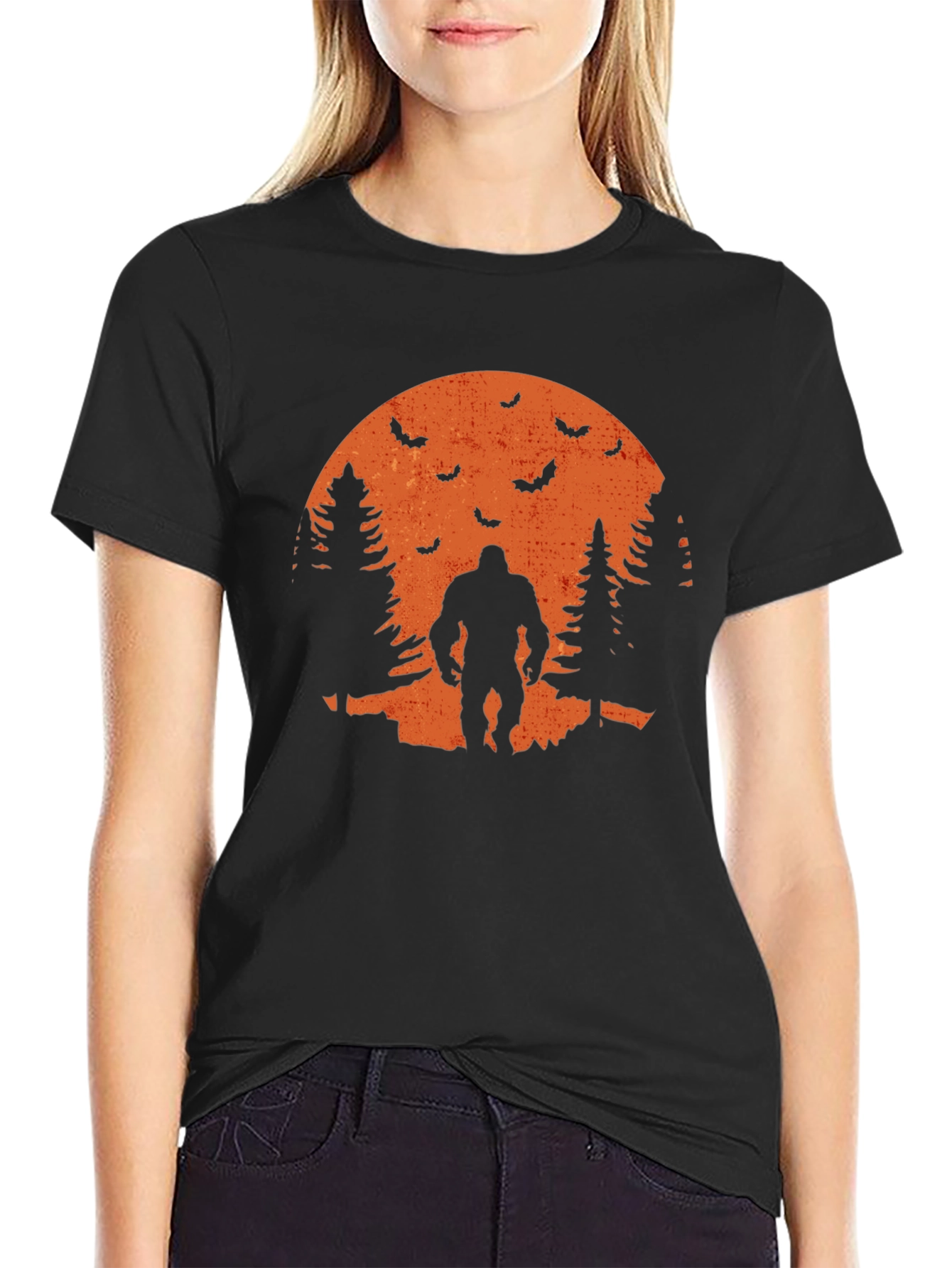Bigfoot Halloween T-Shirt - Spooky Sasquatch Design