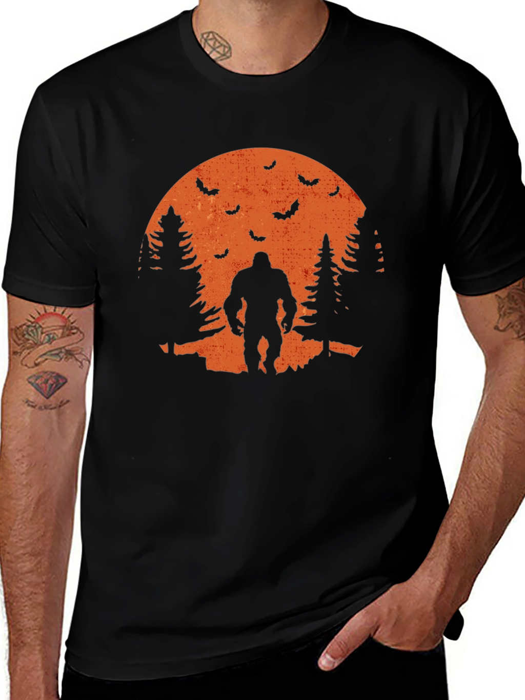 Bigfoot Halloween T-Shirt - Spooky Sasquatch Design