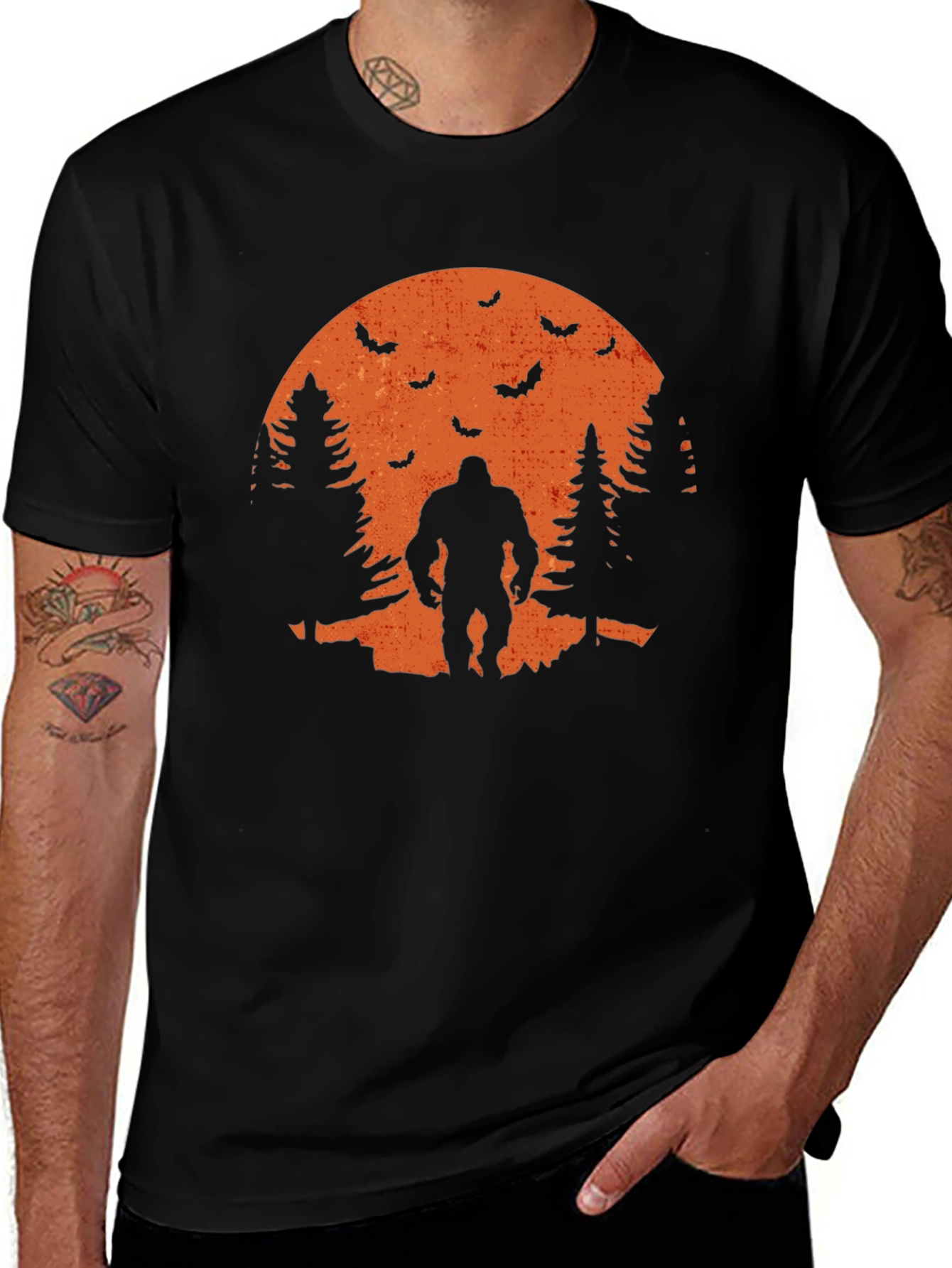 Bigfoot Halloween T-Shirt - Spooky Sasquatch Design